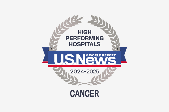 US News High Performing Hospitals for Cancer 2024-25 Award Image